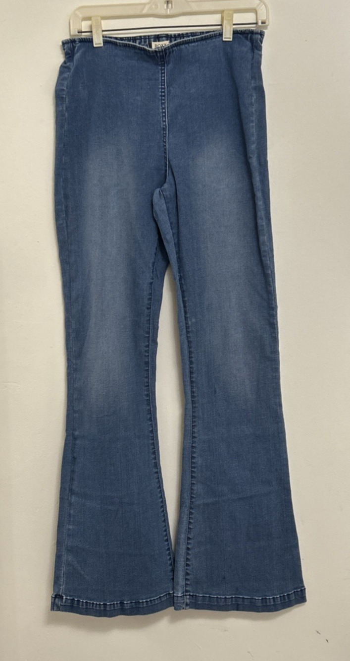 Roxy Jeans Bootcut Slim Flare Wild Blossom Pull On Elastic Waist Size 28x33